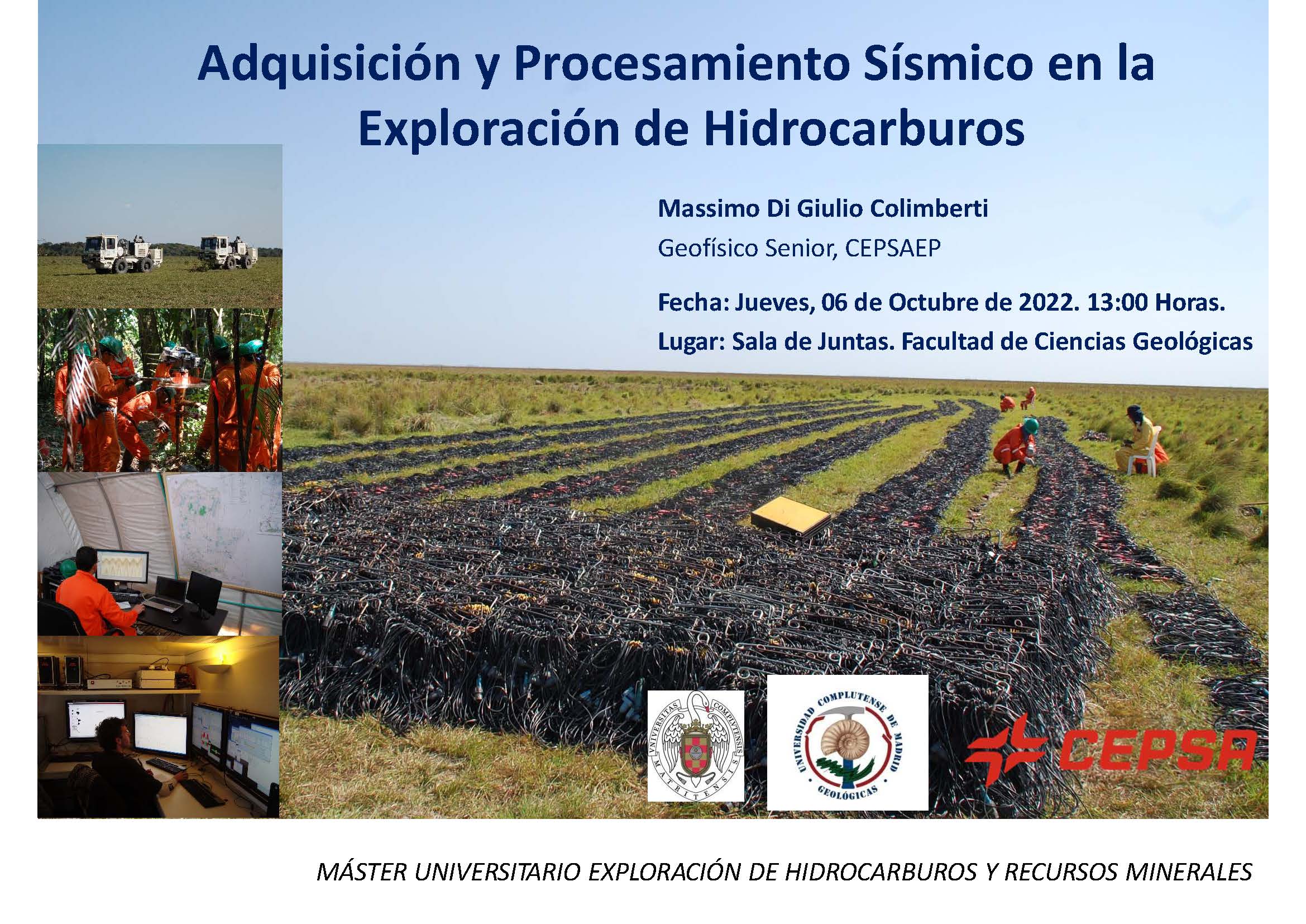 Conferencia 6 de octubre "Adquisición y Procesamiento Sísmico en la Exploración de Hidrocarburos"