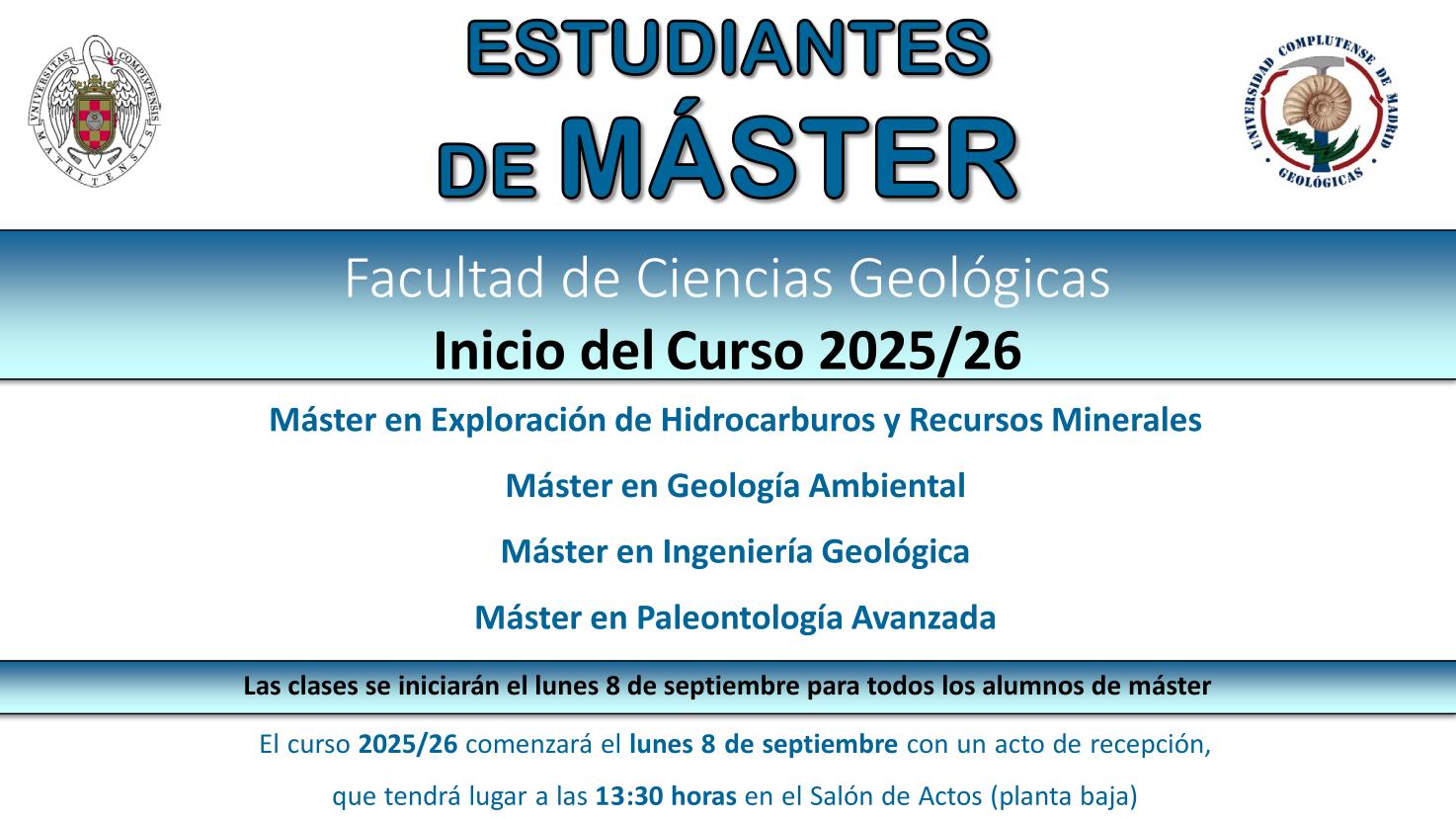 Acto de bienvenida a estudiantes de máster 2025/2026