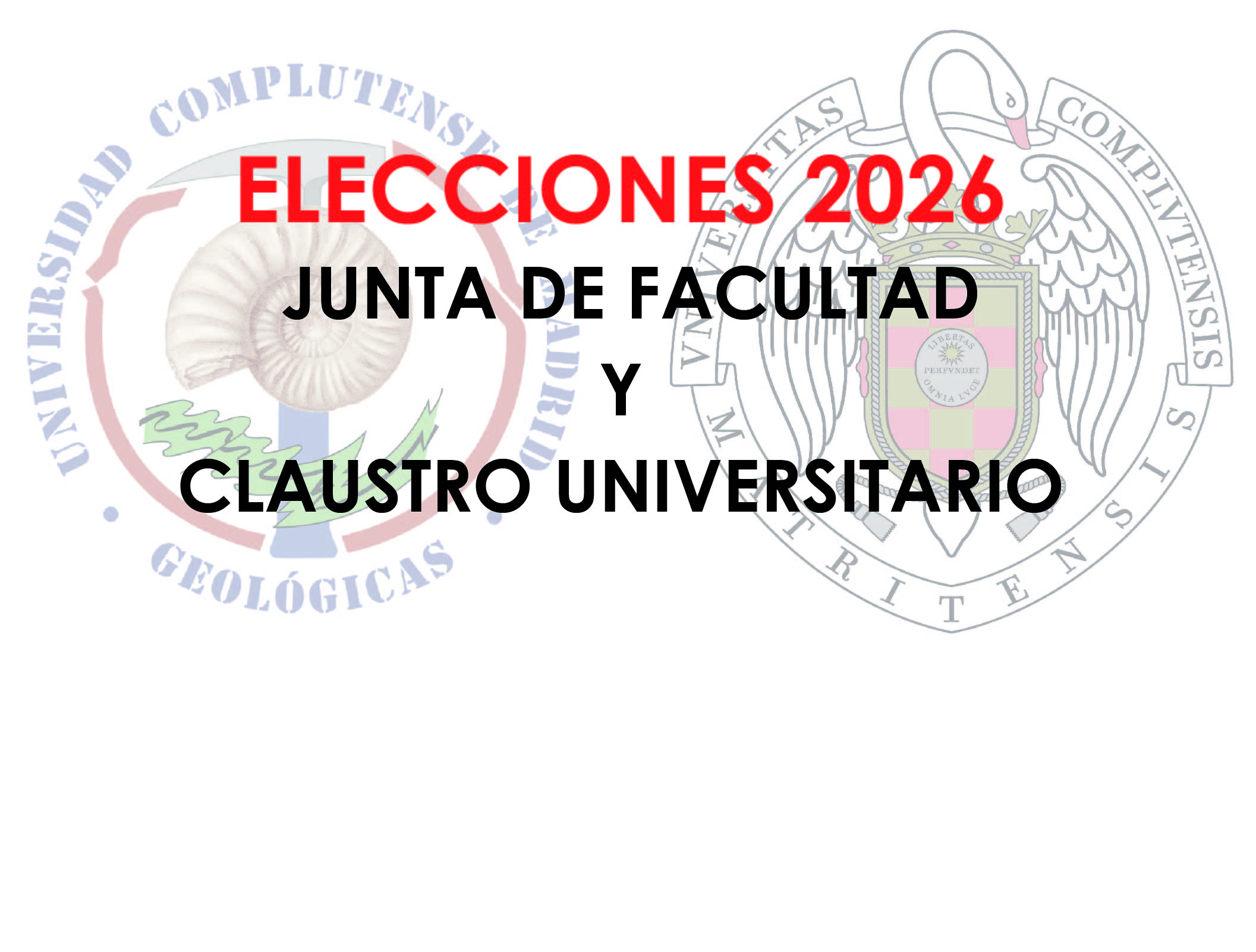 Elecciones a Junta de Facultad y Claustro Universitario